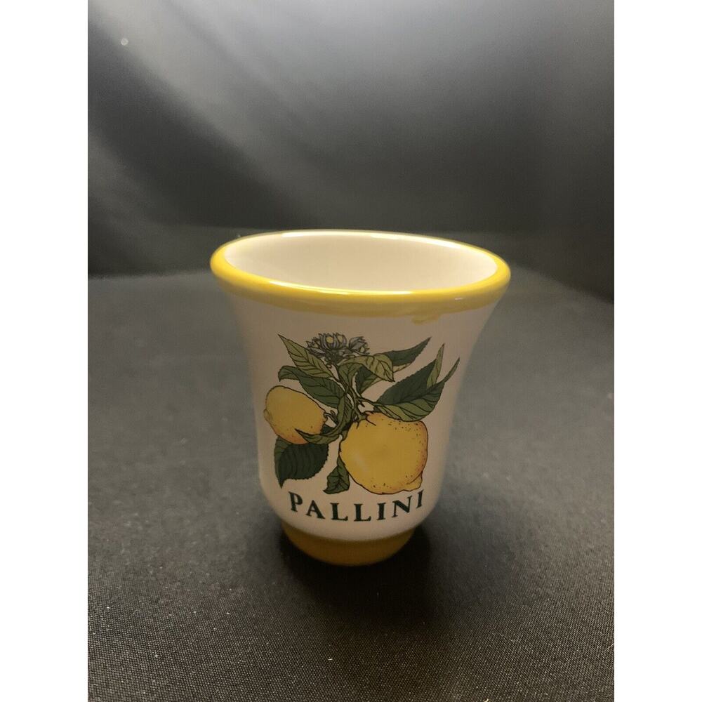 Pallini Limoncello Deruta Italy Lemon Design Ceramic Shot Glass